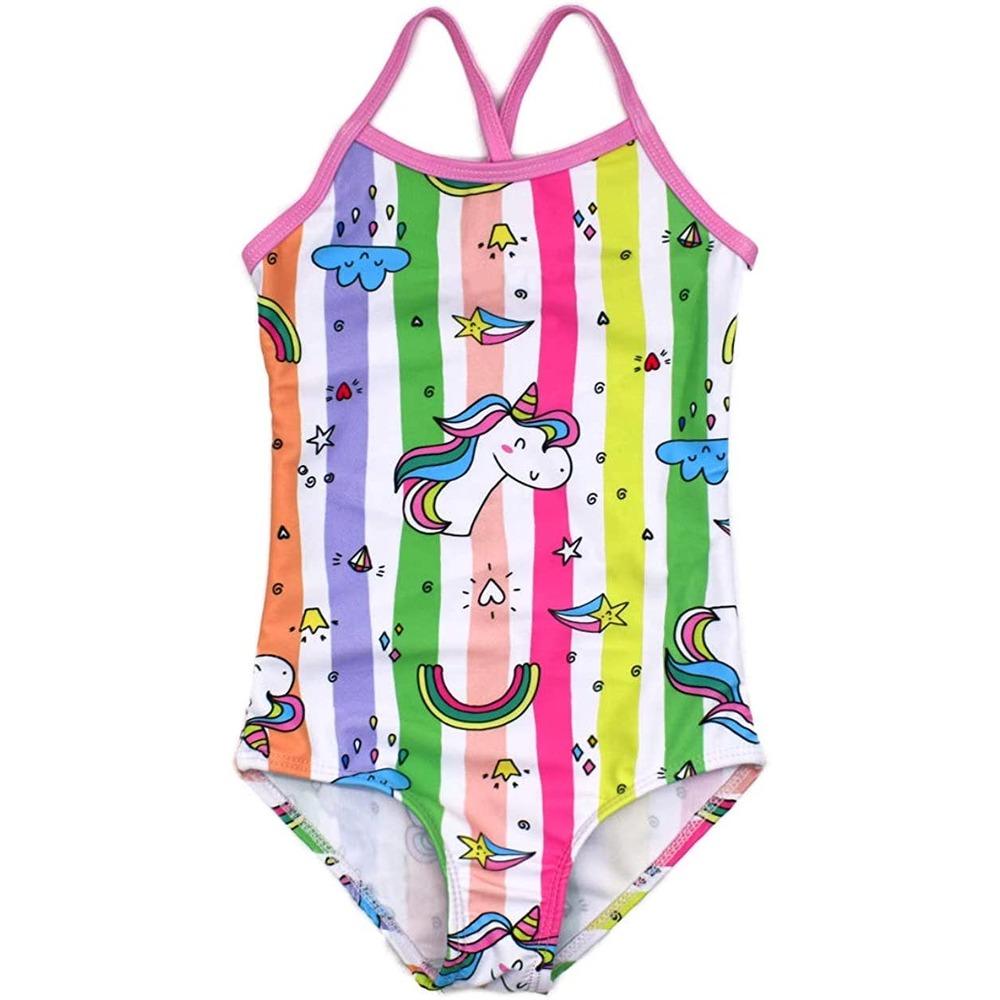 Honisen Unicorn and Rainbow One Piece Girls' Swimwear 8T NWT